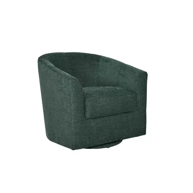 Liria Wooden Upholstered Barrel Chair for Livingroom with Metal Swivel Base| ART OF LIVING DESIGNS