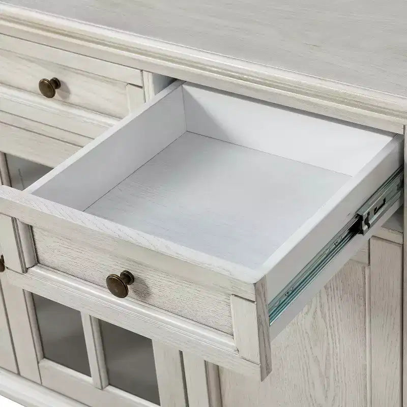 Nikolaj 58'' Wide 3 Drawer Traditional Sideboard with Solid Wood Legs| KARAT HOME