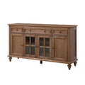 Nikolaj 58'' Wide 3 Drawer Traditional Sideboard with Solid Wood Legs| KARAT HOME