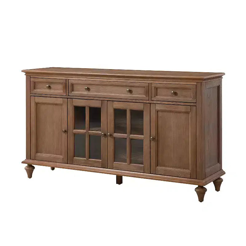 Nikolaj 58'' Wide 3 Drawer Traditional Sideboard with Solid Wood Legs| KARAT HOME